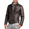 Soft Stylish Mens Lambskin Genuine Dark Brown Leather Jacket