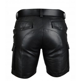 Classic Leather Cargo Shorts for Men