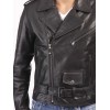 Custom Made Black Leather Biker Jacket for Men