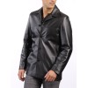 High Quality Soft Lambskin Mens Black Leather shirt