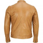 Mens Camel Brown Leather Jacket