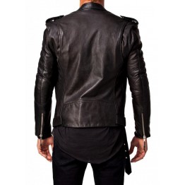 Mens Full Sleeve Genuine Lambskin Leather Riding Jacket