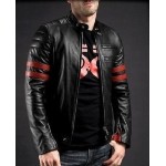 Mens Racer Black Genuine Vintage Style Leather Jacket