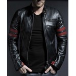 Mens Racer Black Genuine Vintage Style Leather Jacket