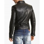 Mens Slim Fit Leather Motorcycle Jacket