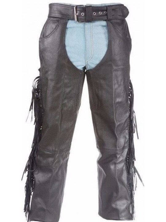 Soft Genuine Leather Motorcycle Riding Chaps for Men