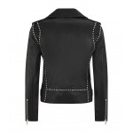 Genuine Ladies Style Black Leather Motorcycle Jacket