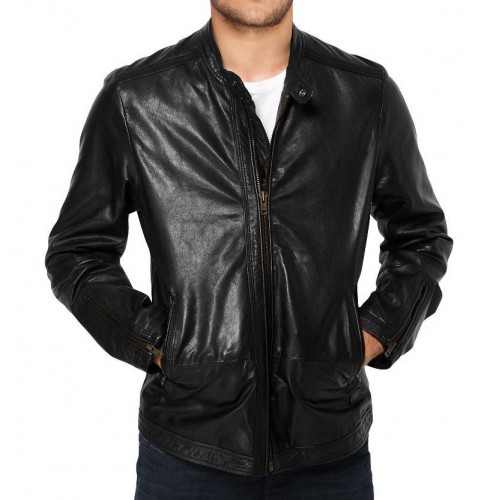 Best Mens Genuine Lambskin Black Short Leather Jacket