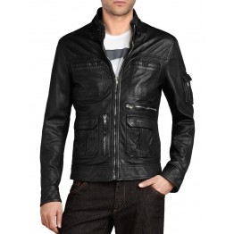 Genuine Design Mens Black Leather Jacket