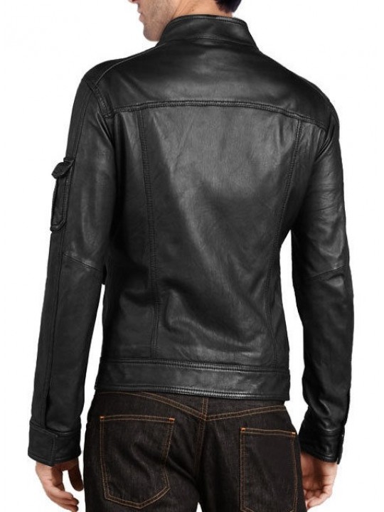 Genuine Design Mens Black Leather Jacket