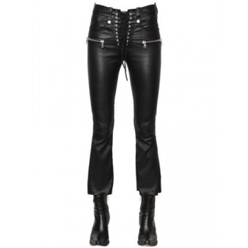 Genuine Soft Black Leather Jeans Pants for Womens
