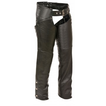 Womens Reflective Piping Leather Thigh Pocket Chaps