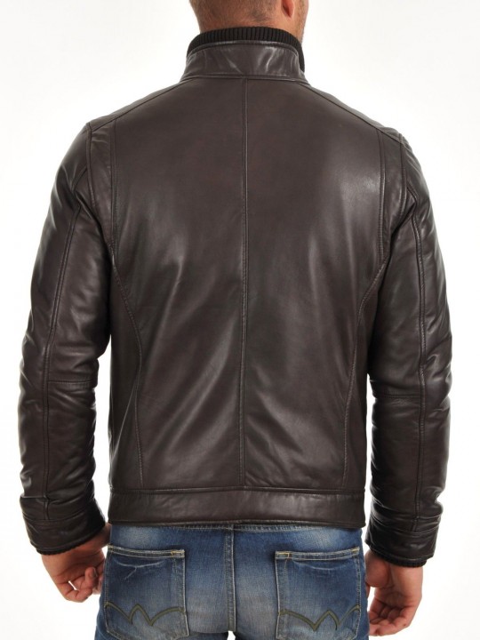 Mens Fitted Soft Black Leather Jacket