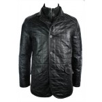 Celebrity Quilted Style Pure Black Leather Blazer for Men