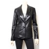 Hot Designer Black Leather Blazer Jacket Coat for Women