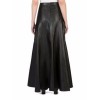 Ladies Long Slim fit Genuine Soft Lambskin Black Leather Skirt