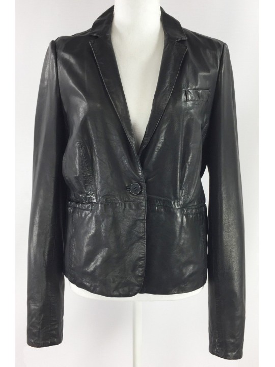 Ladies Western Classic Black Leather Blazer Outfit