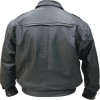 Men's Classic Black Leather Bomber Jacket