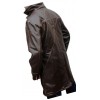 Mens Glamorous Real Sheepskin Distressed Brown Long Leather Trench Coat