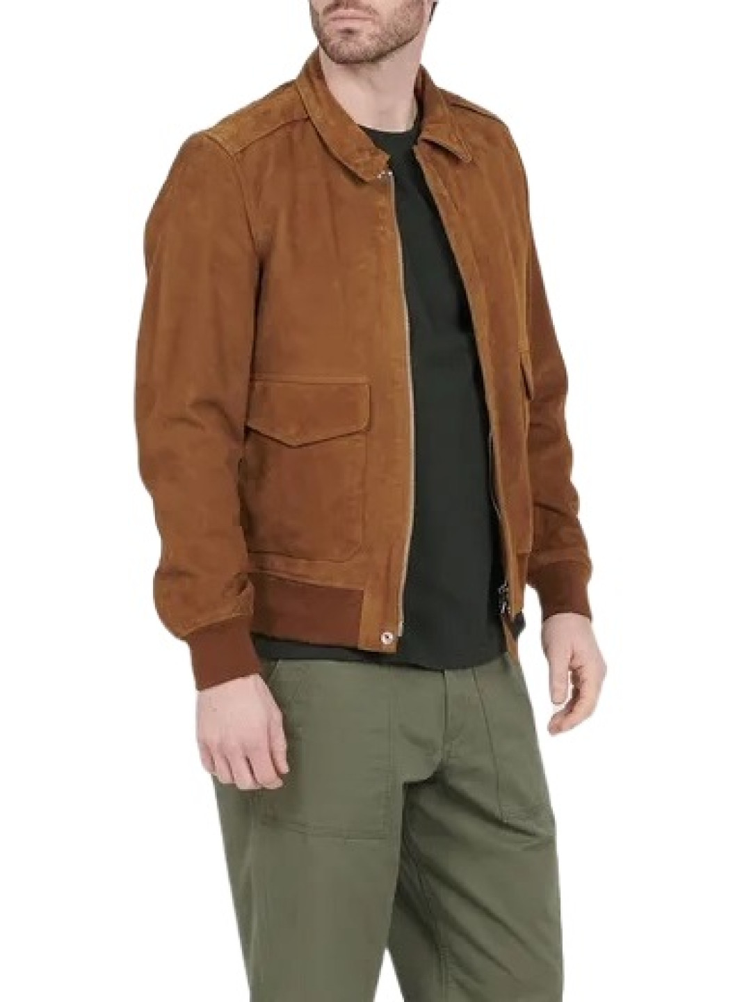 Rust Suede Rust Suede Jacket With Classic Collar