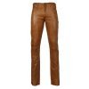 Male Classic Loose Fit Real Camel  Leather Pants