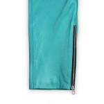 Mens Cool Style Bright Blue Leather Biker Pants
