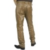 Mens Smart Casual Brown Leather Trousers Jeans Pants