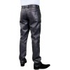 Mens Smart Casual Navy Blue Leather Trousers Jeans Pants