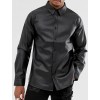 Mens Awesome Look Real Sheepskin Black Leather Shirt