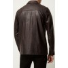 Mens Cool Fashion Real Sheepskin Black Leather Shirt