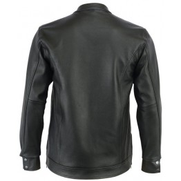 Mens Impressive Look Real Sheepskin Black Leather Shirt