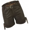 Men Smart Wear Real Sheepskin Dark Brown Leather Shorts 