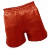 Mens Athletes Real Sheepskin Red Leather Shorts 