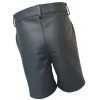 Mens Front Lace Up Real Sheepskin Black Leather Shorts 