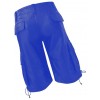 Mens Stylish Real Sheepskin Blue Leather Cargo Shorts