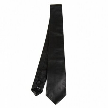 Mens Classic Real Black Leather Tie