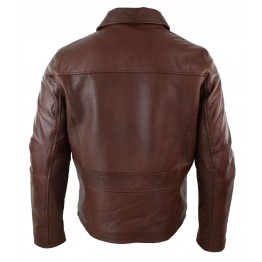 Mens Classic Soft Hide Zipped Brown Real Leather Jacket