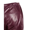 Mens Pleat Front Genuine Burgundy Leather Dress Pants