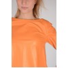 Stylish Long Sleeves Orange Leather Shift Dress for Women