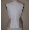 Women White Taupe Soft Black Leather Vest