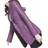Womens Amazing Look Real Lambskin Purple Leather Blazer Coat