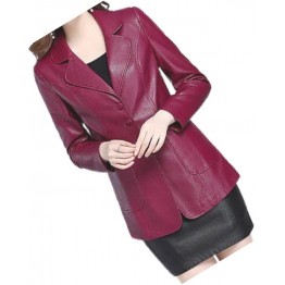 Womens Amazing Look Real Lambskin Red Leather Blazer Coat