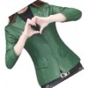 Womens Classic Real Sheepskin Green Leather Blazer Coat