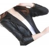 Womens Designer Real Sheepskin Black Leather Blazer Coat