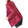 Womens Smart Look Real Sheepskin Red Leather Blazer Coat
