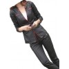 Womens Trendsetting Design Real Sheepskin Black Leather Blazer Coat