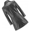 Womens Asymmetrical Front Genuine Sheepskin Black Long Leather Trench Coat