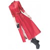 Womens Beautiful Design Real Lambskin Red Long Leather Trench Coat 