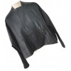 Womens Classic Design Genuine Sheepskin Black Leather Coat