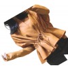 Womens Classic Design Genuine Sheepskin Brown Leather Coat